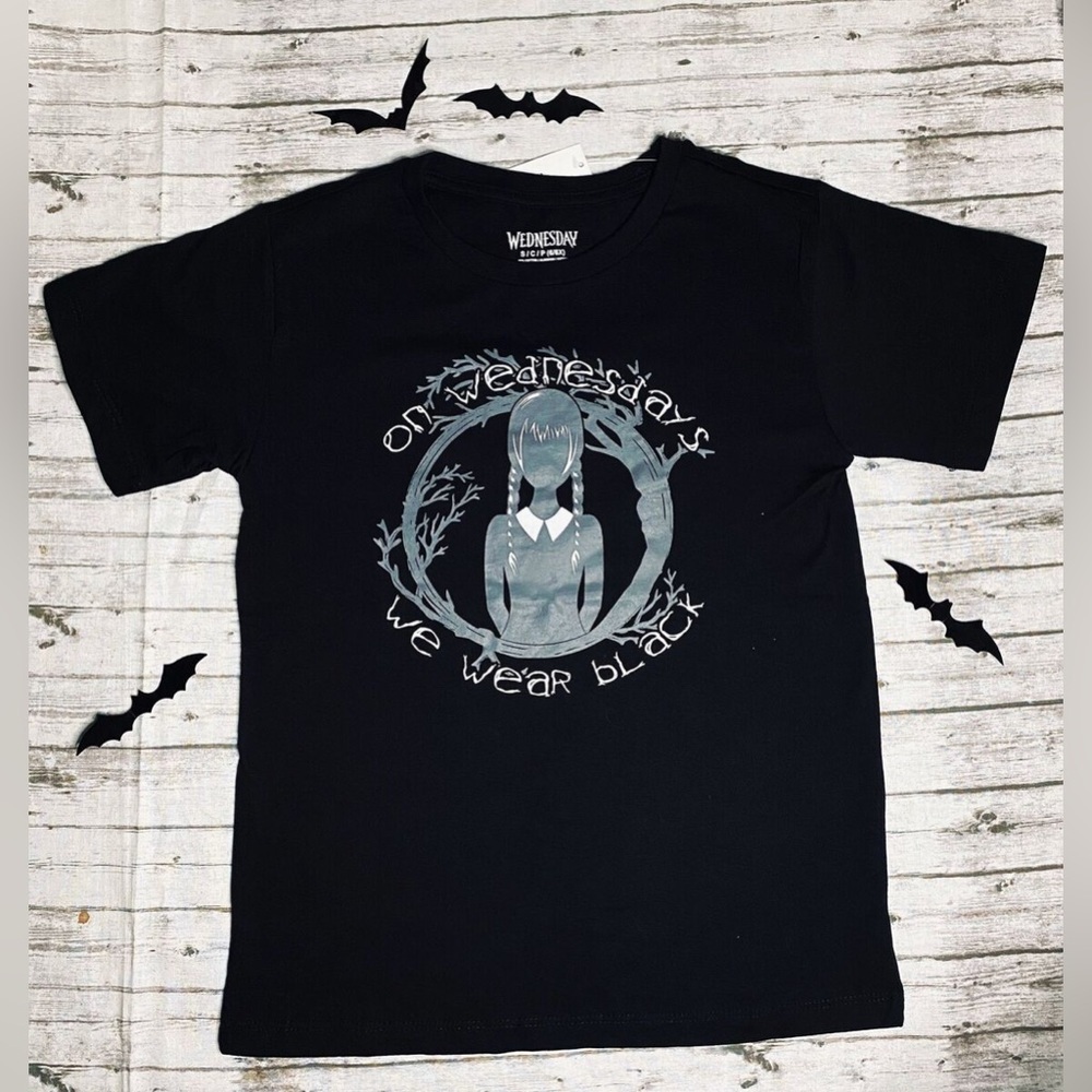 Wednesday Addams “On Wednesday, we wear black” girls tshirt